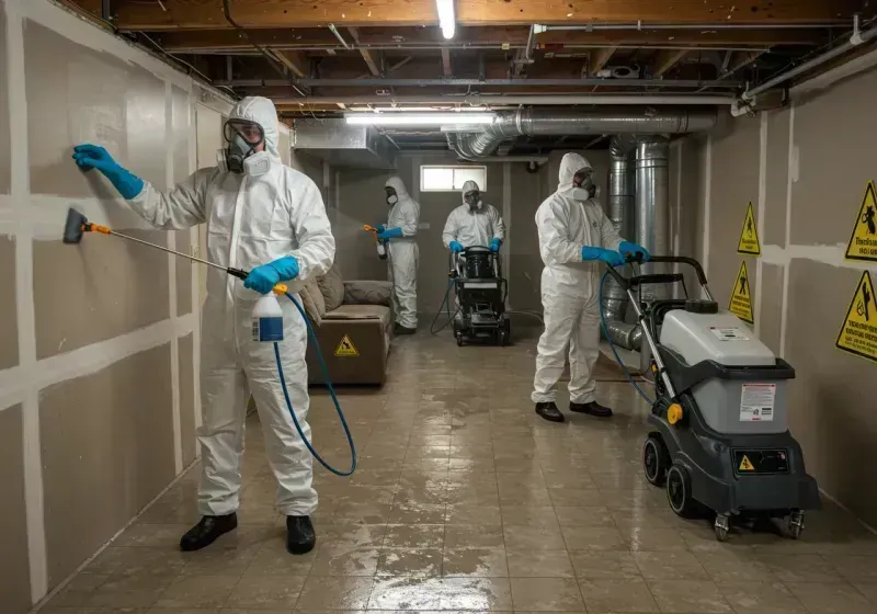 Basement Moisture Removal and Structural Drying process in Byron, CA